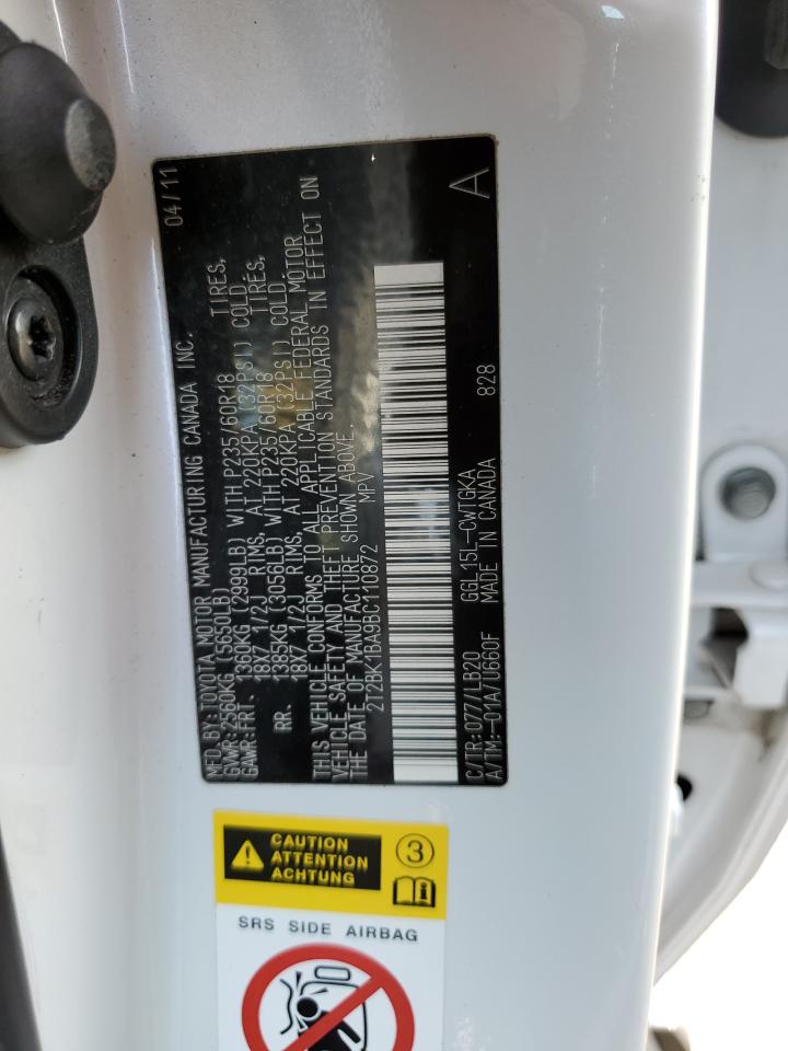 2T2BK1BA9BC110872 2011 Lexus Rx 350