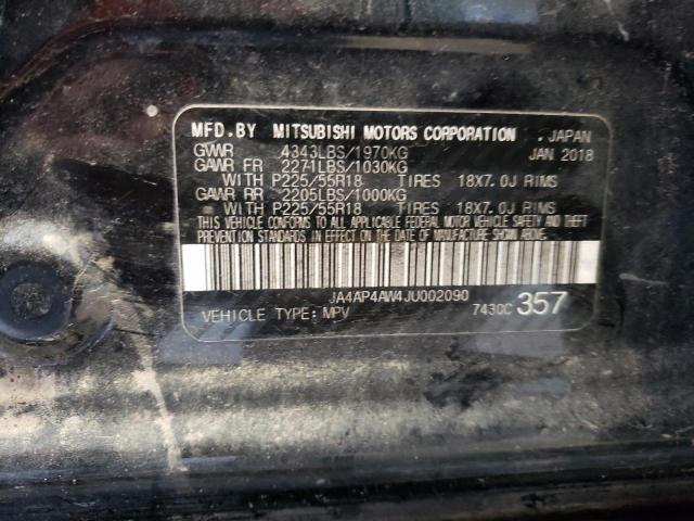 2018 MITSUBISHI OUTLANDER - JA4AP4AW4JU002090