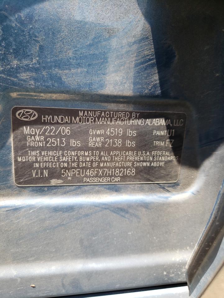 5NPEU46FX7H182168 2007 Hyundai Sonata Se