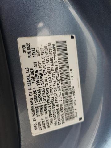 2006 Honda Odyssey Exl VIN: 5FNRL387X6B089779 Lot: 61682104