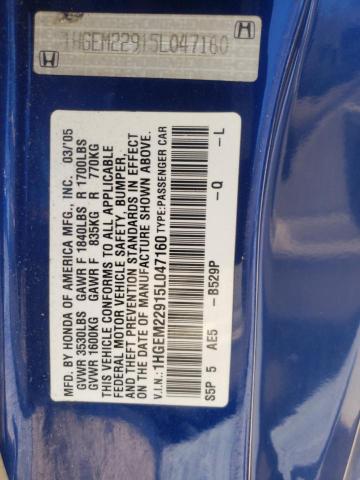 1HGEM22915L047160 2005 Honda Civic Ex