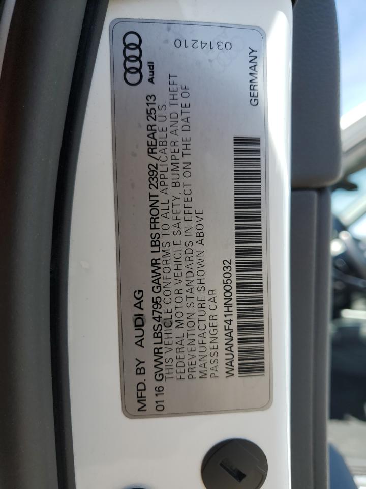 WAUANAF41HN005032 2017 Audi A4 Premium