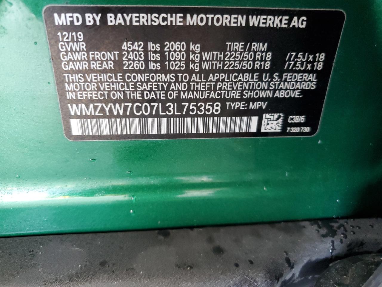 WMZYW7C07L3L75358 2020 Mini Cooper S Countryman