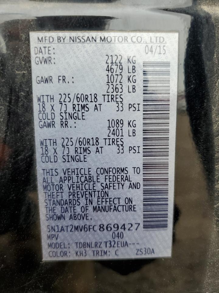 5N1AT2MV6FC869427 2015 Nissan Rogue S