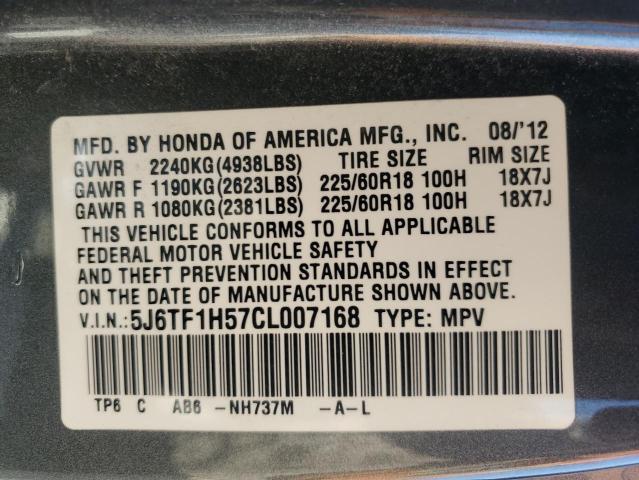 2012 Honda Crosstour Exl VIN: 5J6TF1H57CL007168 Lot: 63341154