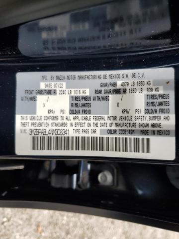 2022 Mazda 3 Select VIN: 3MZBPABL4NM308341 Lot: 61991174