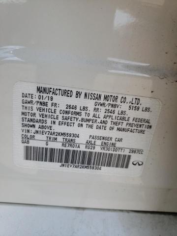 2019 Infiniti Q50 Luxe VIN: JN1EV7AR2KM559304 Lot: 61111334