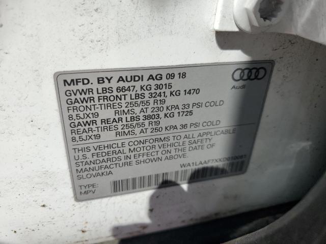 VIN WA1LAAF7XKD010061 2019 Audi Q7, Premium Plus no.13