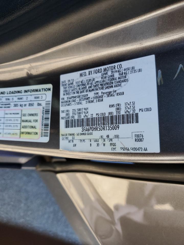 3FA6P0HR5DR135009 2013 Ford Fusion Se