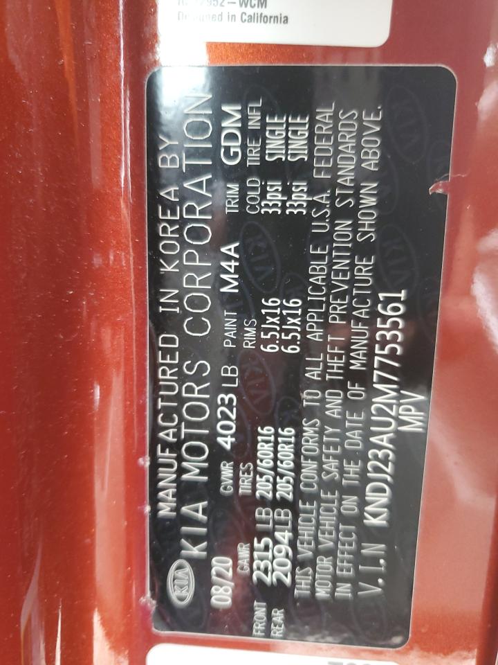 KNDJ23AU2M7753561 2021 Kia Soul Lx