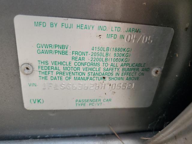 2006 Subaru Forester 2.5X VIN: JF1SG63626H705521 Lot: 61694904