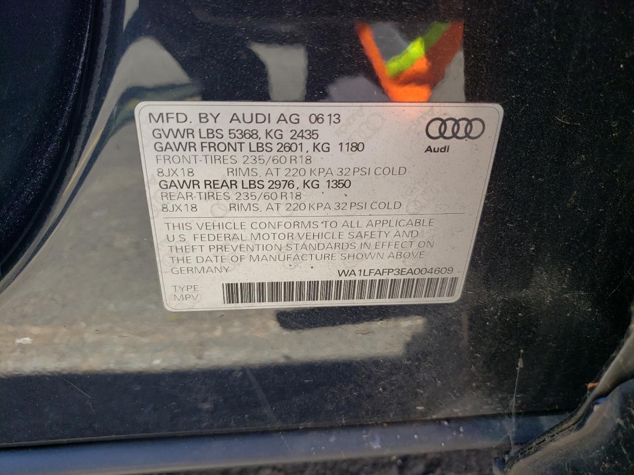 WA1LFAFP3EA004609 2014 Audi Q5 Premium Plus