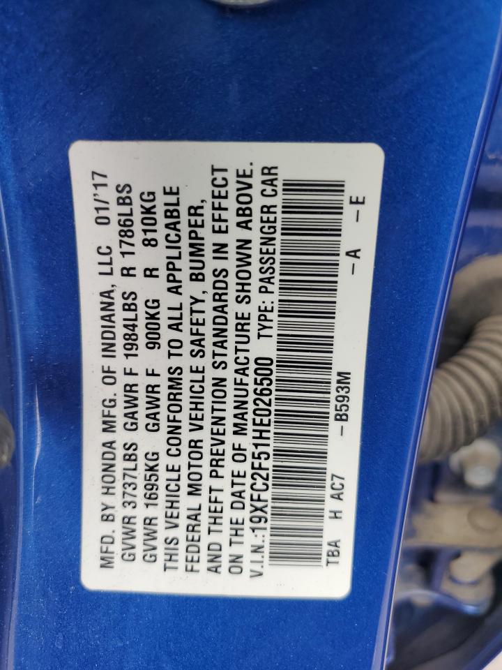 19XFC2F51HE026500 2017 Honda Civic Lx 19XFC2F51HE026500 2017 Honda Civic Lx