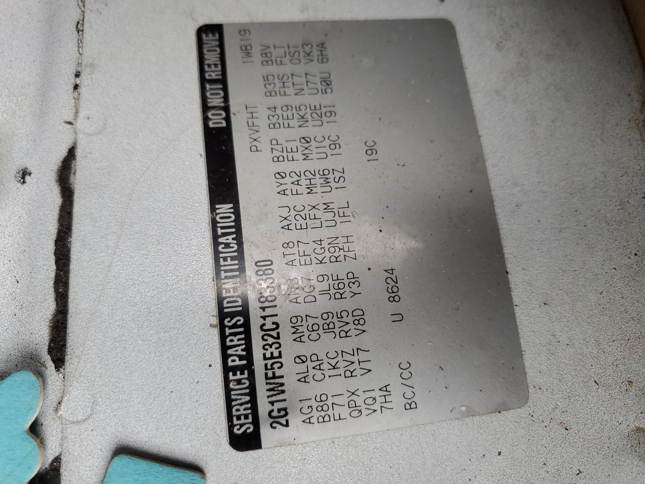 2G1WF5E32C1183380 2012 Chevrolet Impala Ls