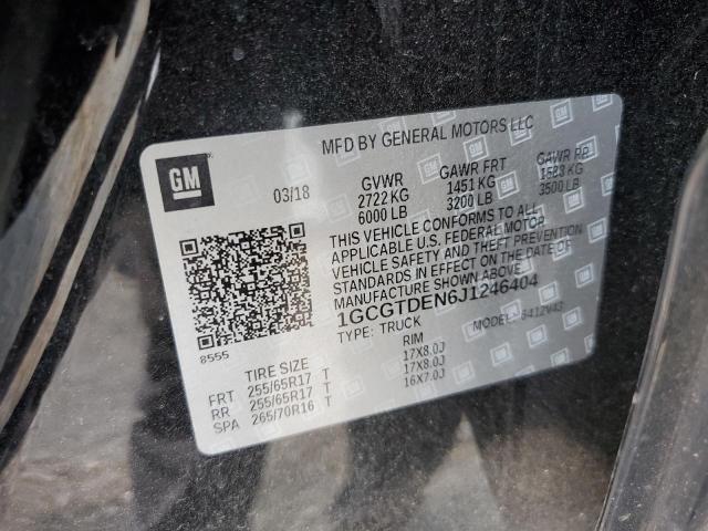 2018 Chevrolet Colorado Z71 VIN: 1GCGTDEN6J1246404 Lot: 62144894