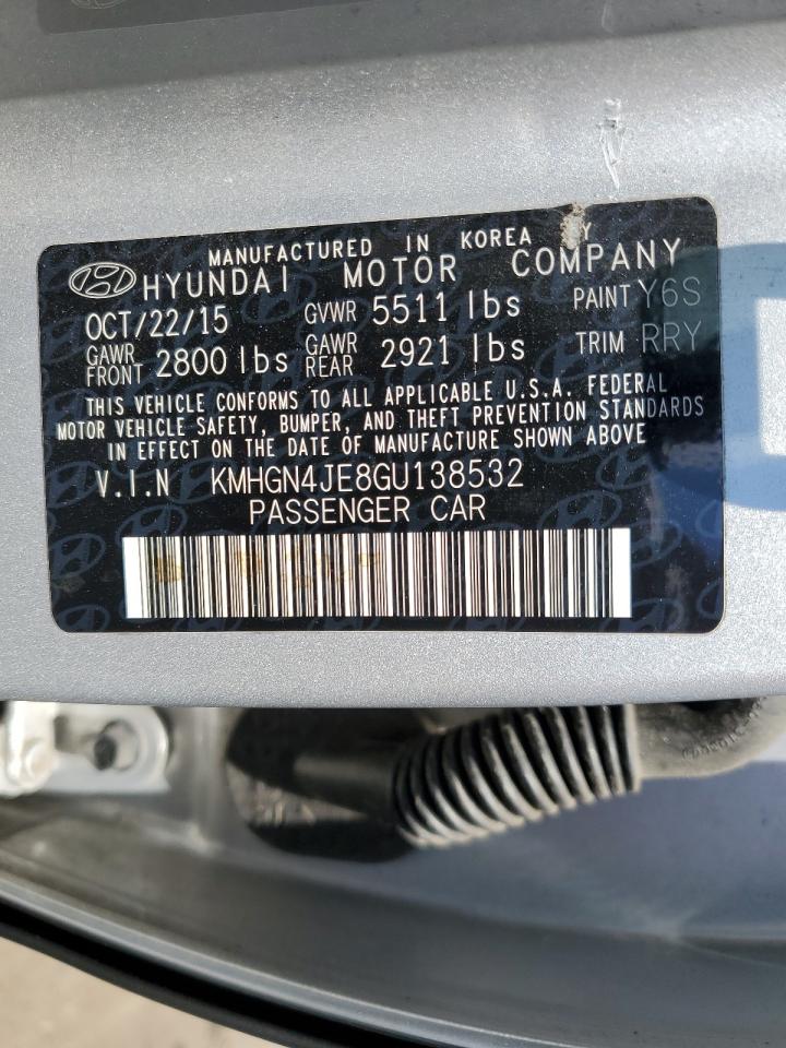 KMHGN4JE8GU138532 2016 Hyundai Genesis 3.8L