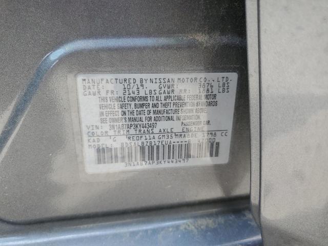 VIN 3N1AB7AP3KY443497 2019 Nissan Sentra, S no.13