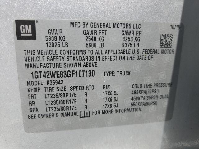 2016 GMC SIERRA K35 1GT42WE83GF107130  57113424