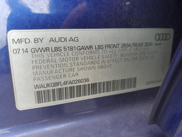2015 AUDI S4 PRESTIG WAUKGBFL4FA026036