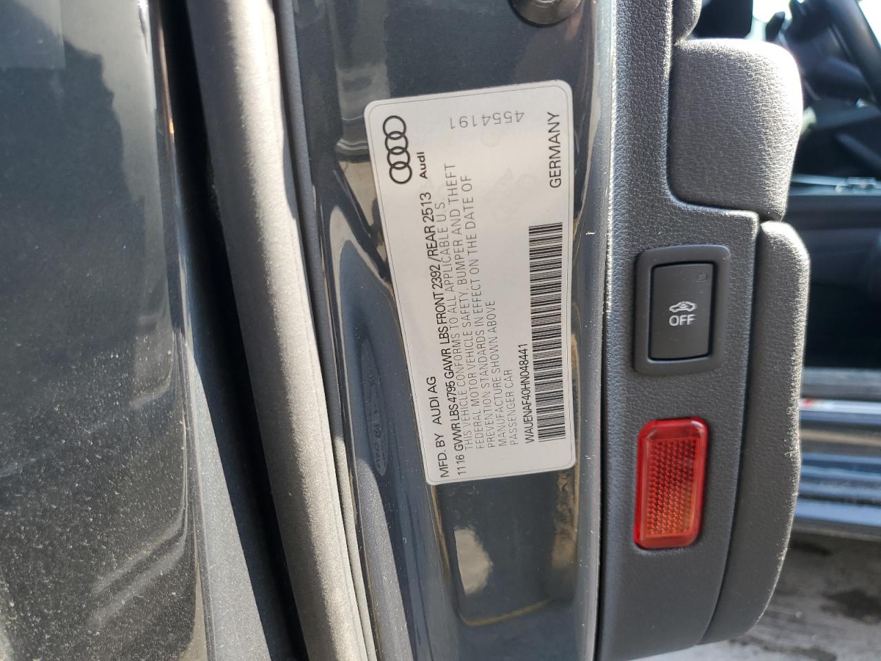 WAUENAF40HN048441 2017 Audi A4 Premium Plus