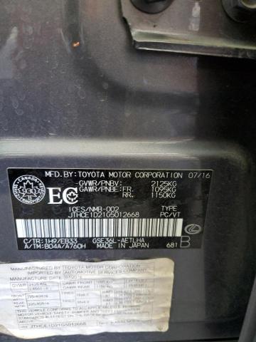 2016 Lexus Is 350 VIN: JTHCE1D21G5012668 Lot: 61324934