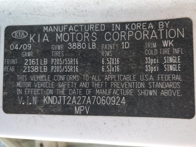 2010 Kia Soul + VIN: KNDJT2A27A7060924 Lot: 61941334