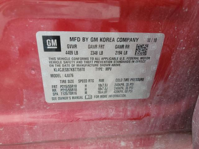 2019 Buick Encore Preferred VIN: KL4CJESB7KB775970 Lot: 62431434