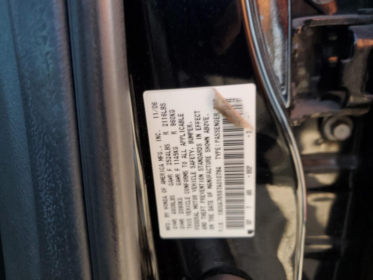 19UUA76597A010784 2007 Acura Tl Type S