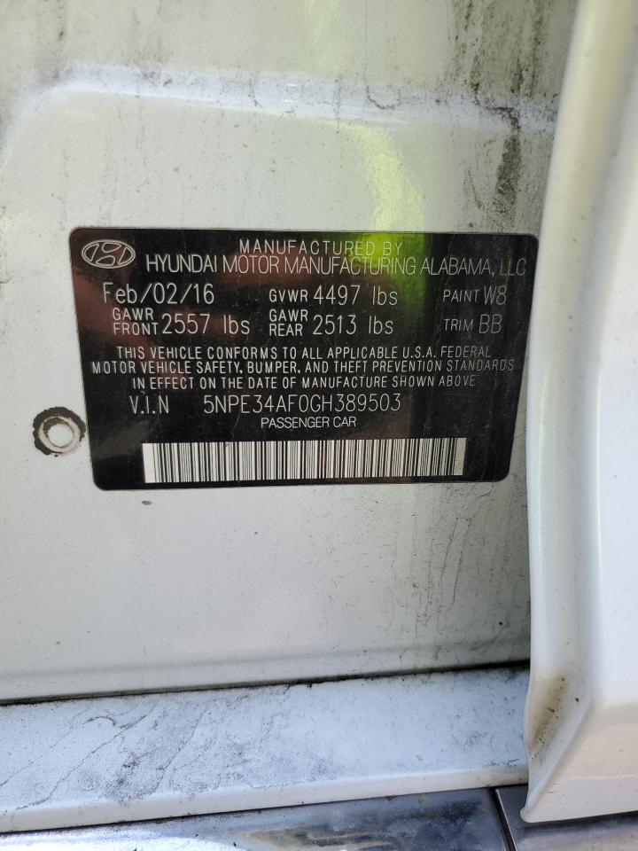 5NPE34AF0GH389503 2016 Hyundai Sonata Sport