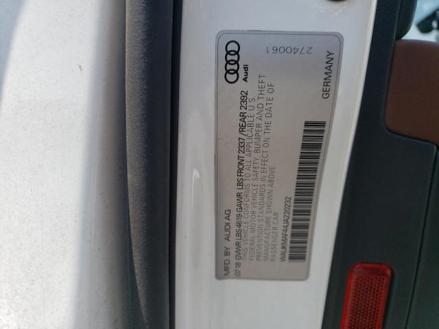 VIN WAUKMAF44JA220232 2018 Audi A4, Premium no.12