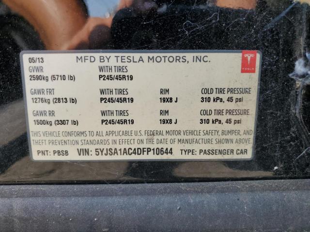 2013 Tesla Model S VIN: 5YJSA1AC4DFP10644 Lot: 62767494