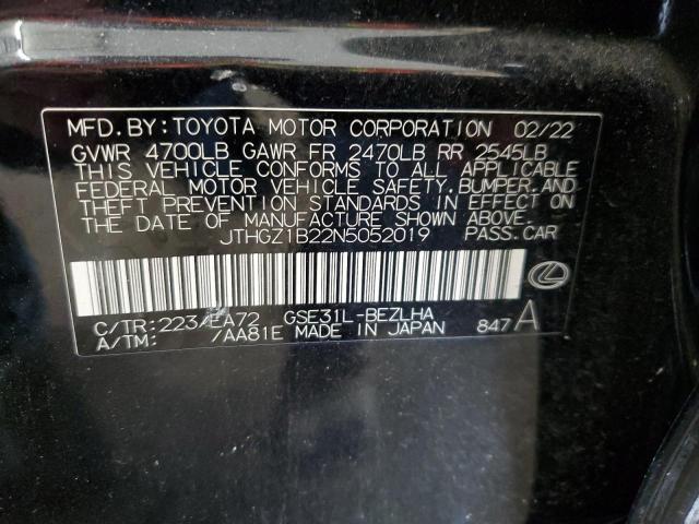 2022 LEXUS IS 350 F-S JTHGZ1B22N5052019