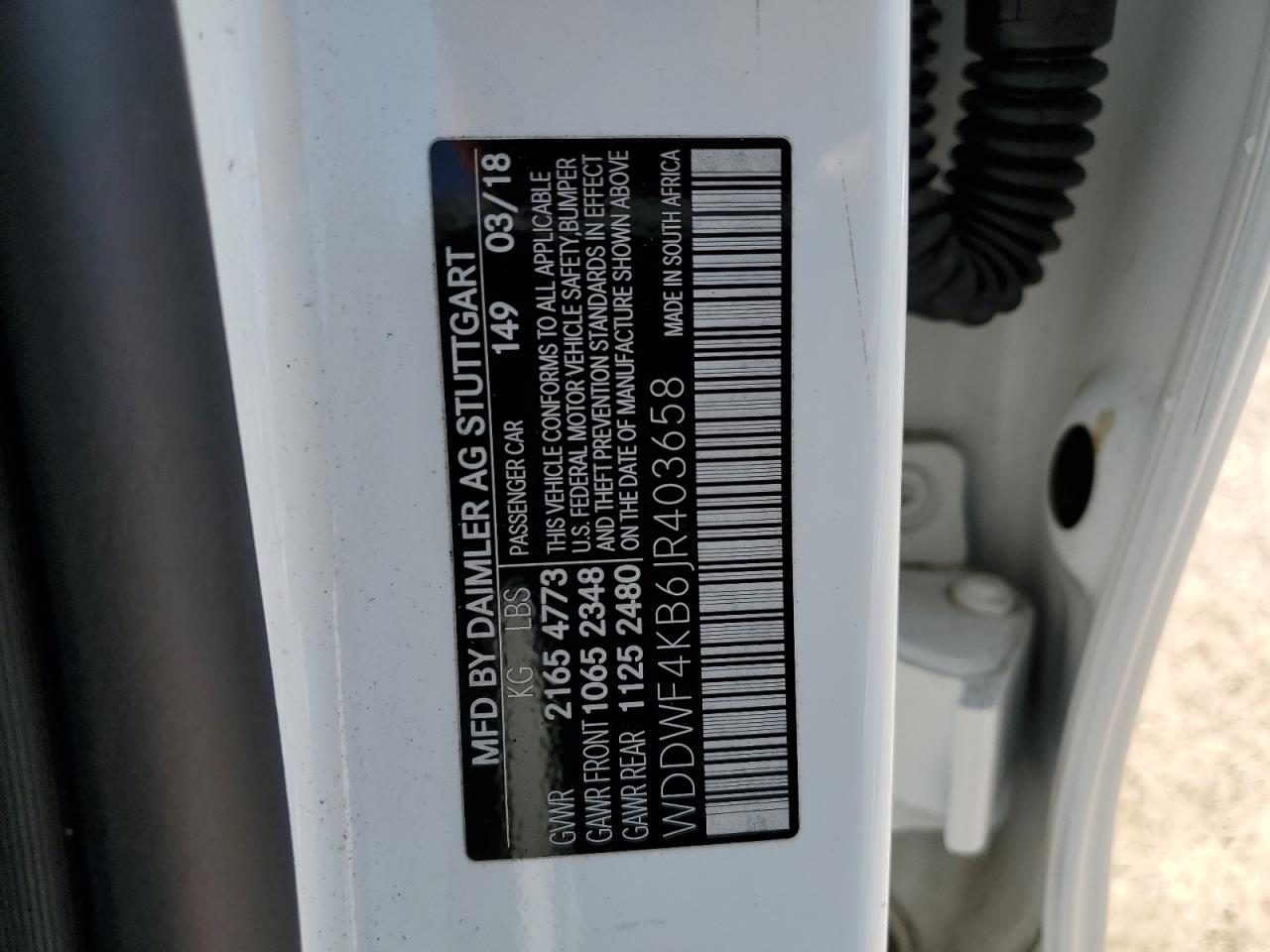 WDDWF4KB6JR403658 2018 Mercedes-Benz C 300 4Matic