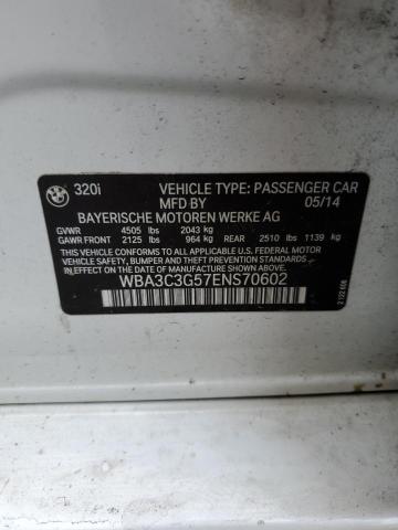 2014 BMW 320 I xDrive VIN: WBA3C3G57ENS70602 Lot: 61073054