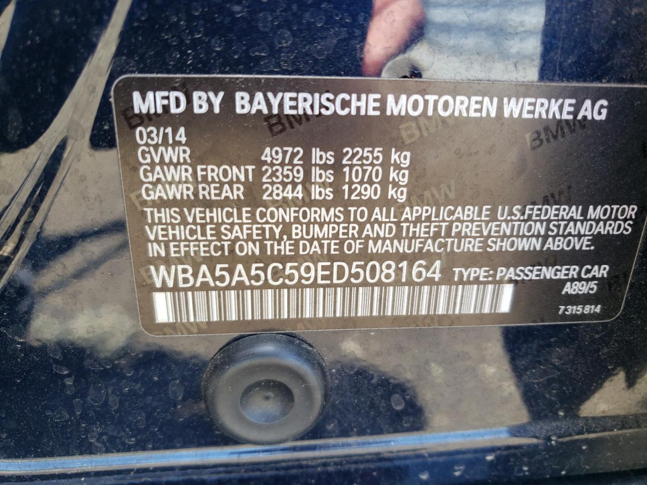 WBA5A5C59ED508164 2014 BMW 528 I