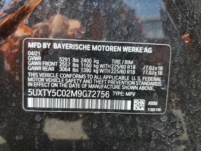 2021 BMW X3 xDrive30I VIN: 5UXTY5C02M9G72756 Lot: 62147714
