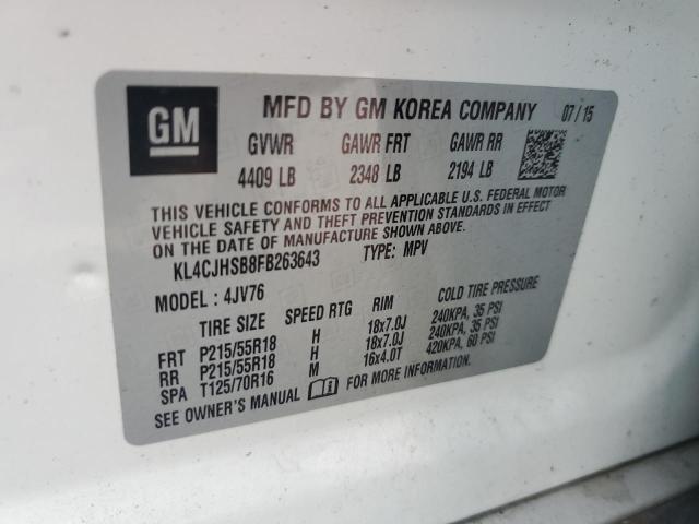 2015 Buick Encore Premium VIN: KL4CJHSB8FB263643 Lot: 62613104