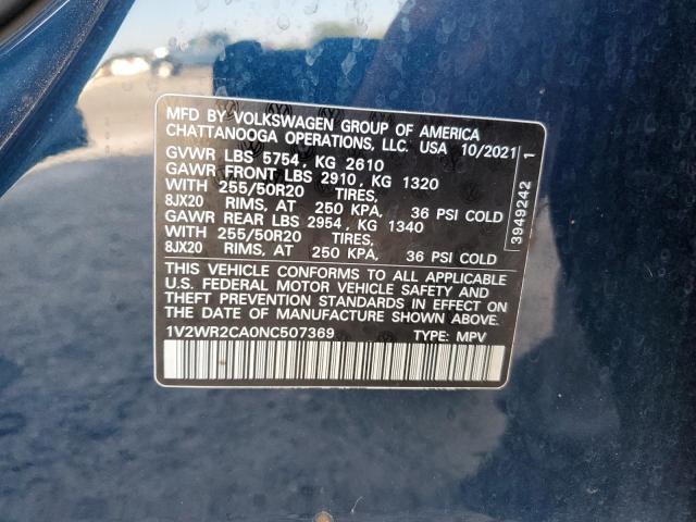 1V2WR2CA0NC507369 Volkswagen Atlas SE 13