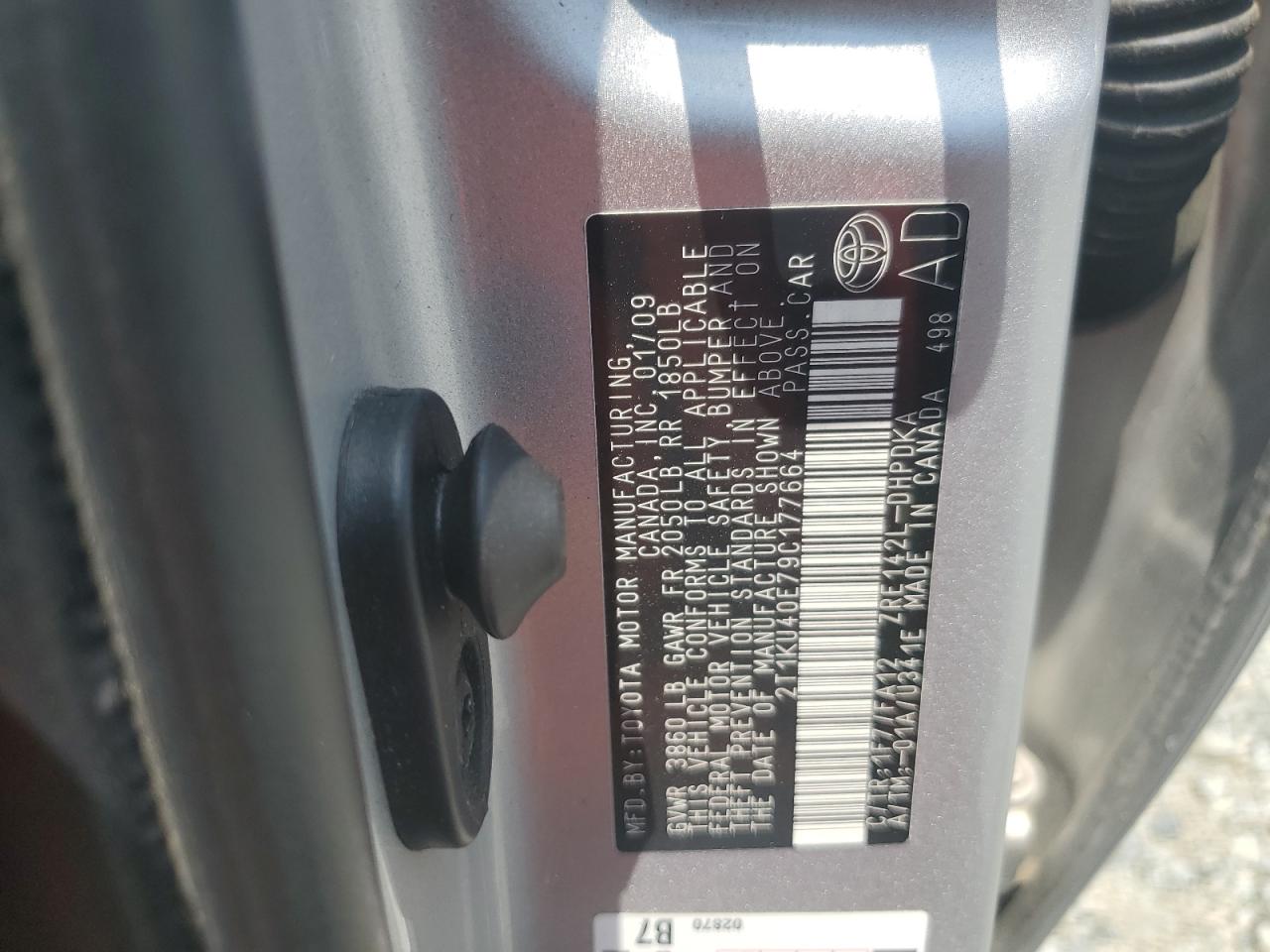 2T1KU40E79C177664 2009 Toyota Corolla Matrix