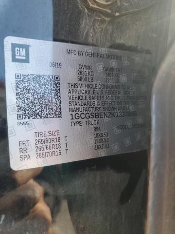 2019 Chevrolet Colorado VIN: 1GCGSBEN2K1333886 Lot: 61496384