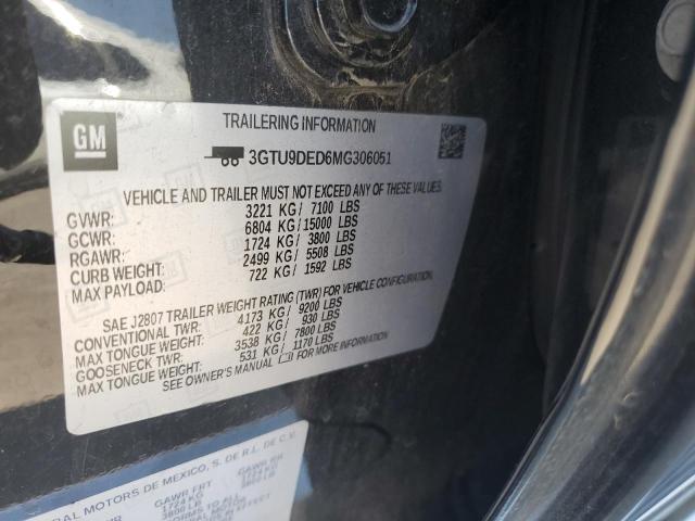 2021 GMC Sierra K1500 Slt VIN: 3GTU9DED6MG306051 Lot: 62725424