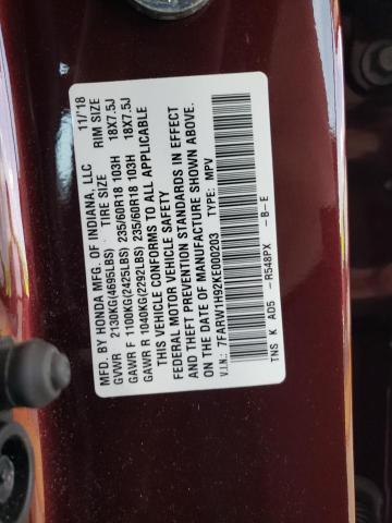 2019 HONDA CR-V TOURI - 7FARW1H92KE000203