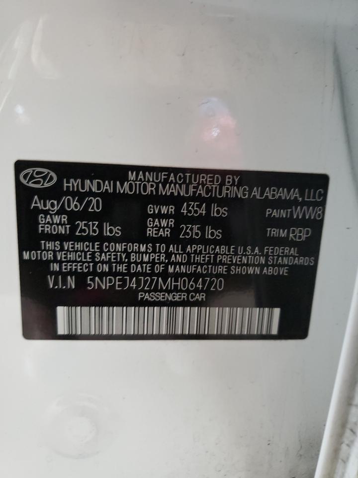 5NPEJ4J27MH064720 2021 Hyundai Sonata Sel Plus