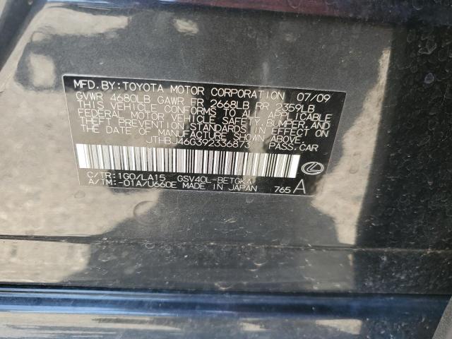 2009 Lexus Es 350 VIN: JTHBJ46G392336873 Lot: 61869454