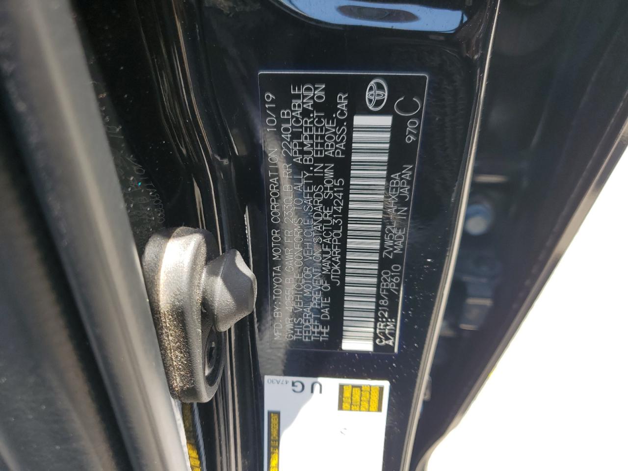 JTDKARFP0L3142415 2020 Toyota Prius Prime Le