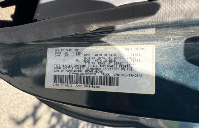 1994 Toyota Pickup 1/2 Ton Short Wheelbase Dx VIN: 4TAVN01D9RZ202509 Lot: 62722844