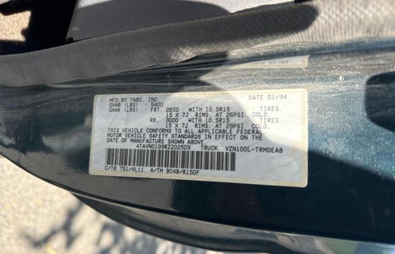 4TAVN01D9RZ202509 1994 Toyota Pickup 1/2 Ton Short Wheelbase Dx