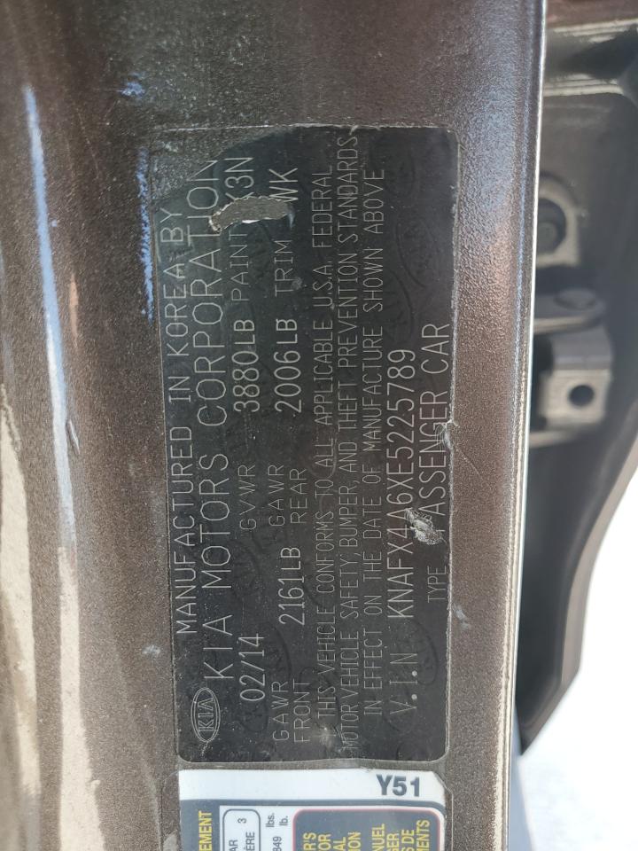 KNAFX4A6XE5225789 2014 Kia Forte Lx