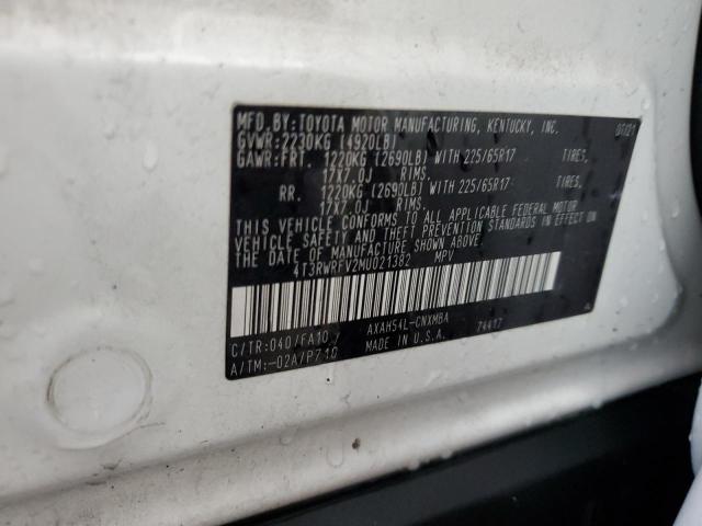 VIN 4T3RWRFV2MU021382 2021 TOYOTA RAV4 no.13