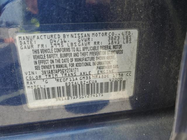 2016 NISSAN SENTRA S - 3N1AB7AP5GY274171